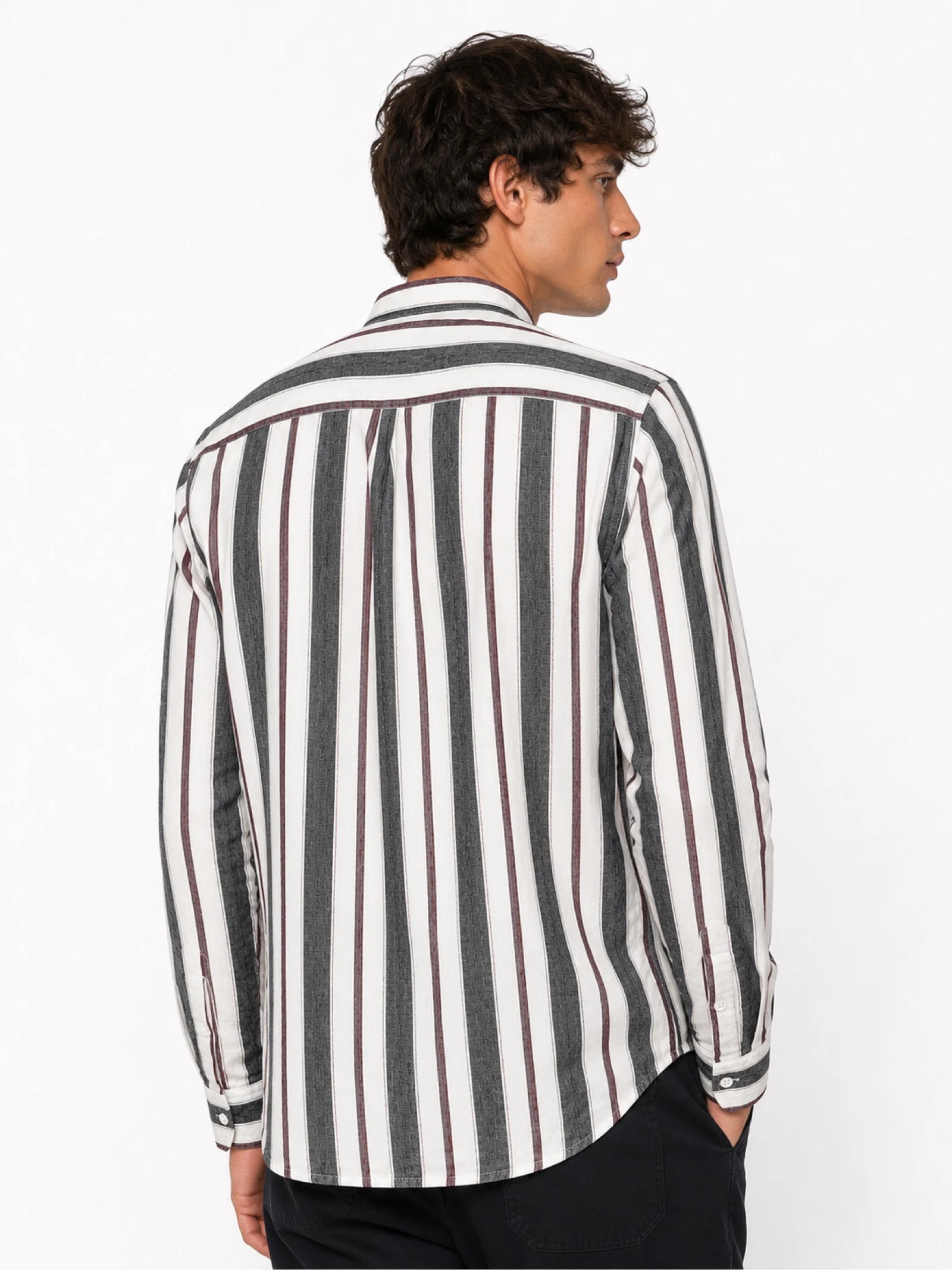 Camisa de lino a rayas para hombre – Talla M – photo 2